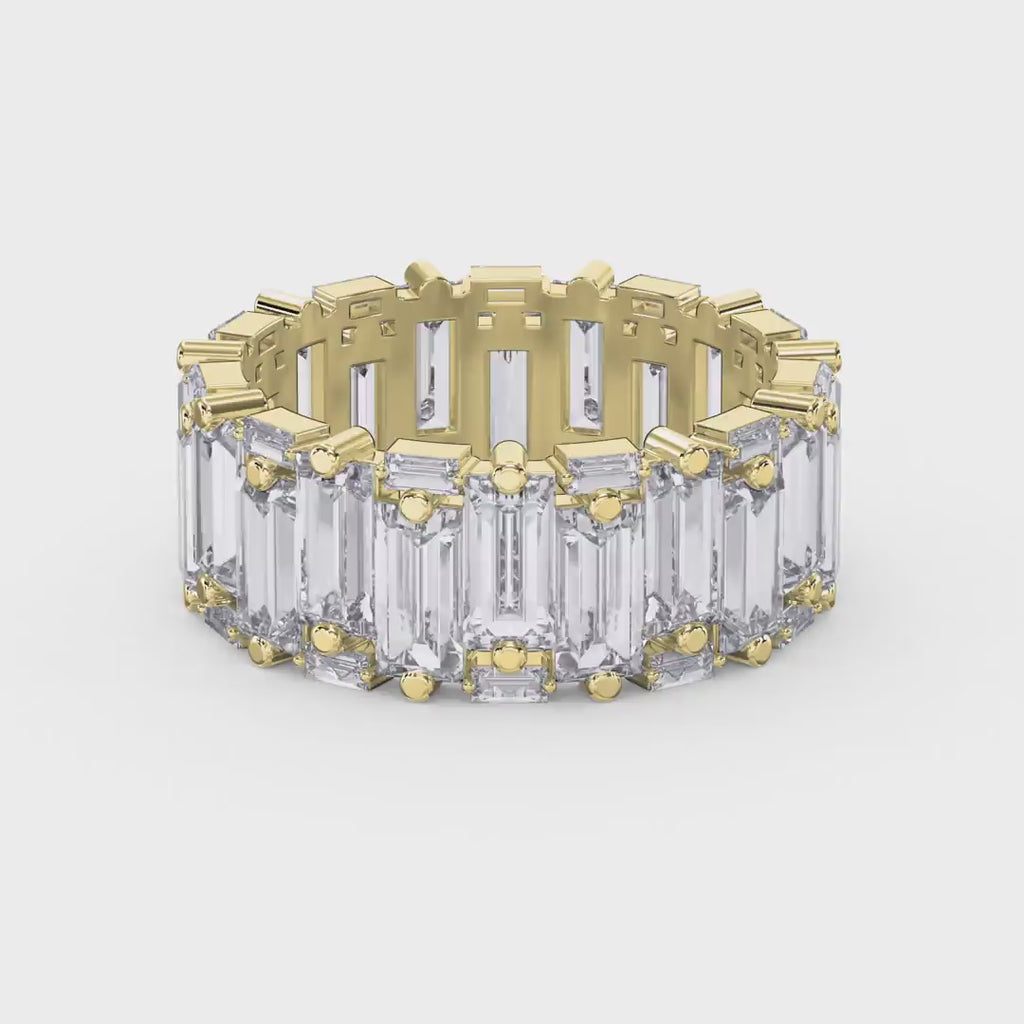 Luxury Wide Anniversary Baguette Diamond Ring
