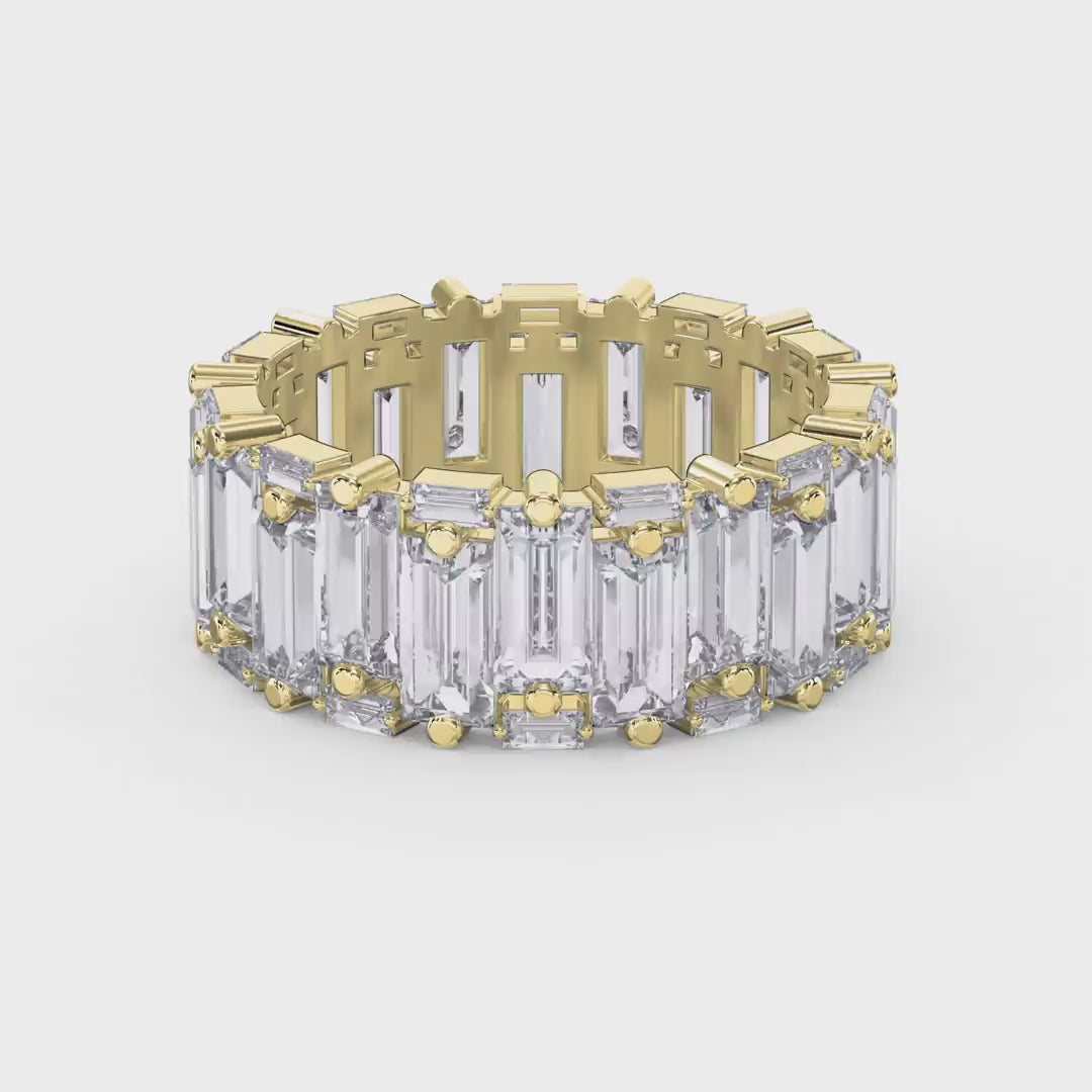 Luxury Wide Anniversary Baguette Diamond Ring