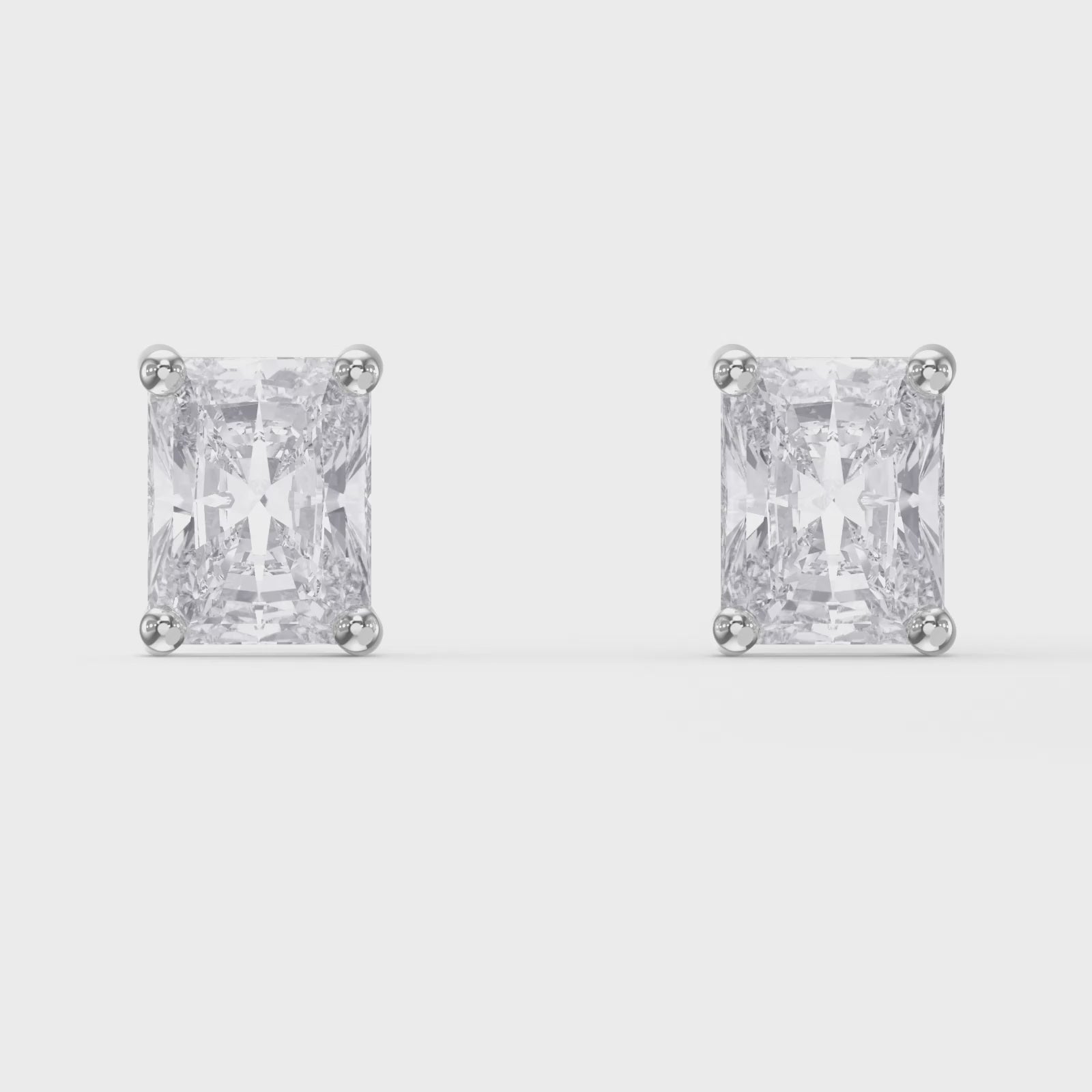 Radiant 4-Prong Lab-Grown Diamond Stud Earrings