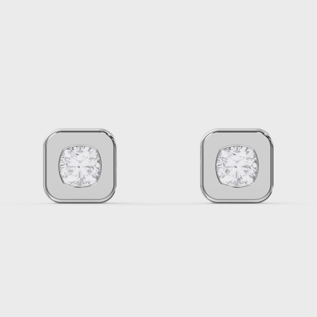 Bezel Set Diamond Earring Stud