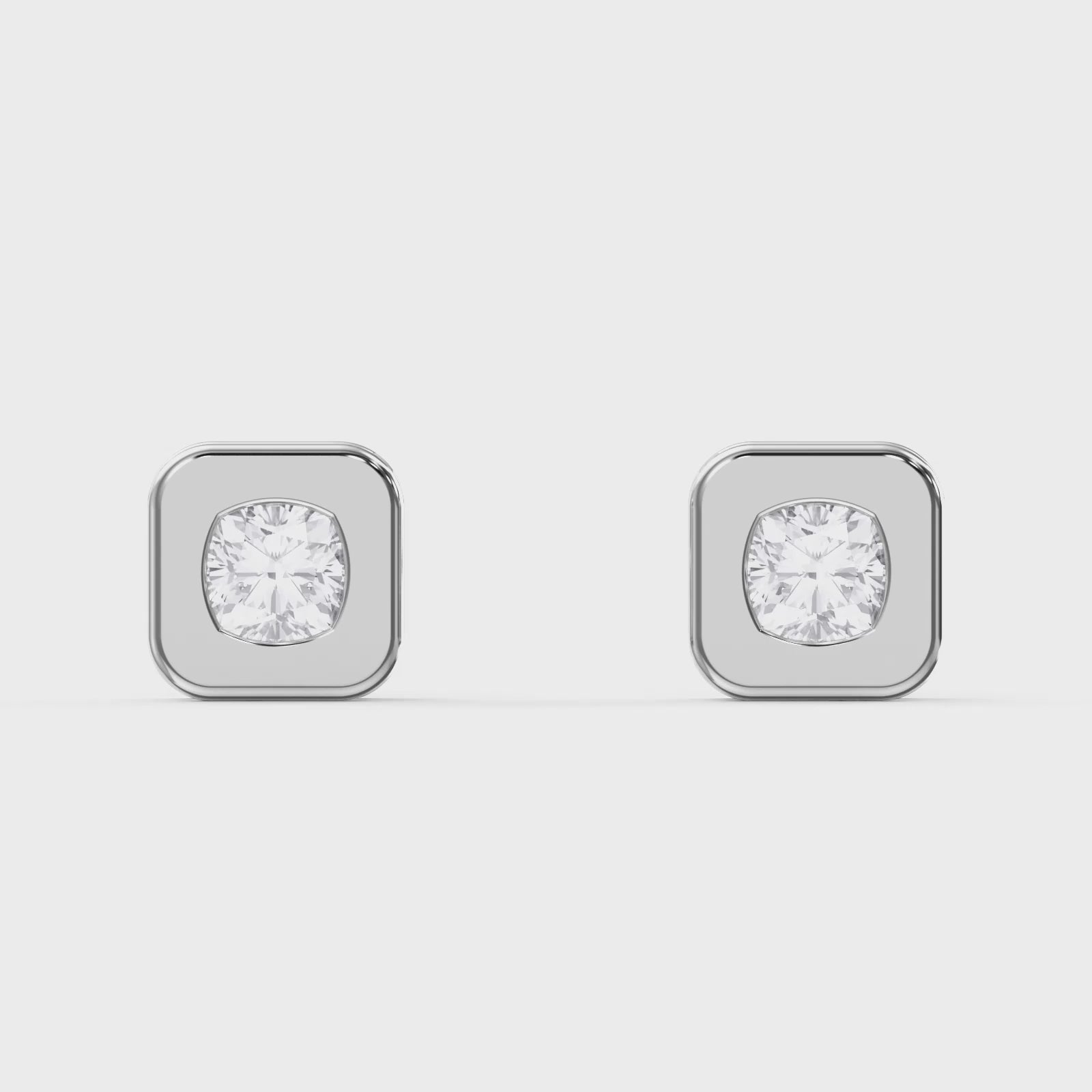 Bezel Set Diamond Earring Stud