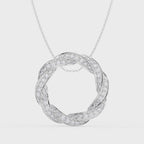 Round Diamond Twisted Circle of Life Fashion Necklace 