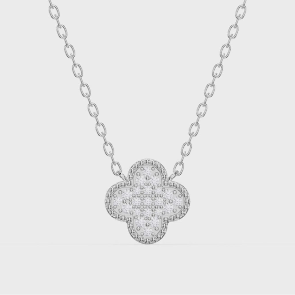 Clover Round Diamond Heritage Design Necklace 