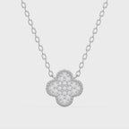 Clover Round Diamond Heritage Design Necklace 