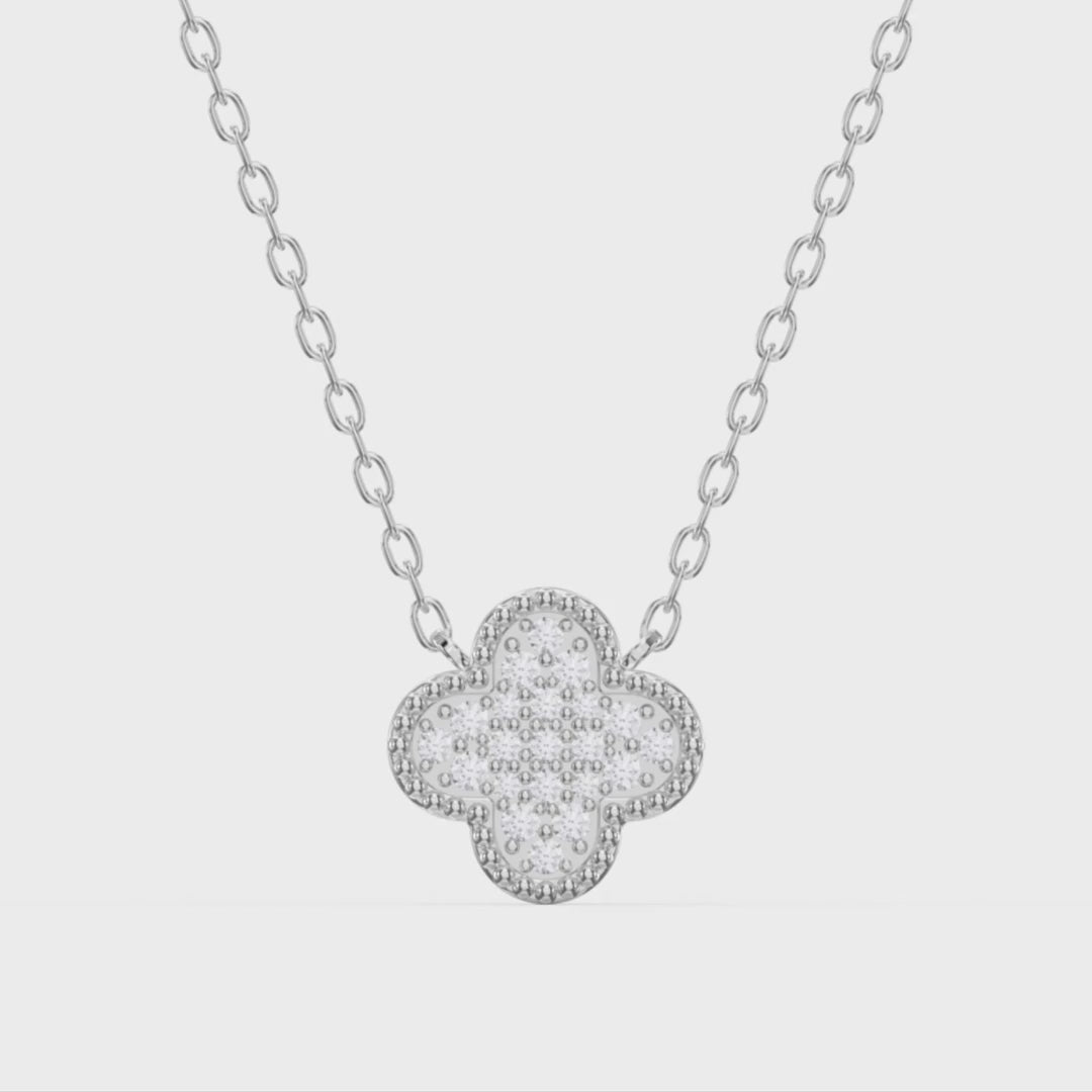 Clover Round Diamond Heritage Design Necklace 
