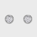 Bezel Round Stud Earrings