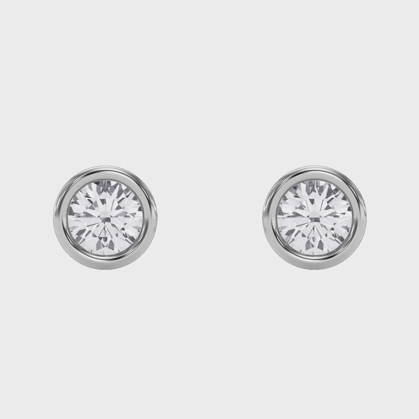 Bezel Round Stud Earrings
