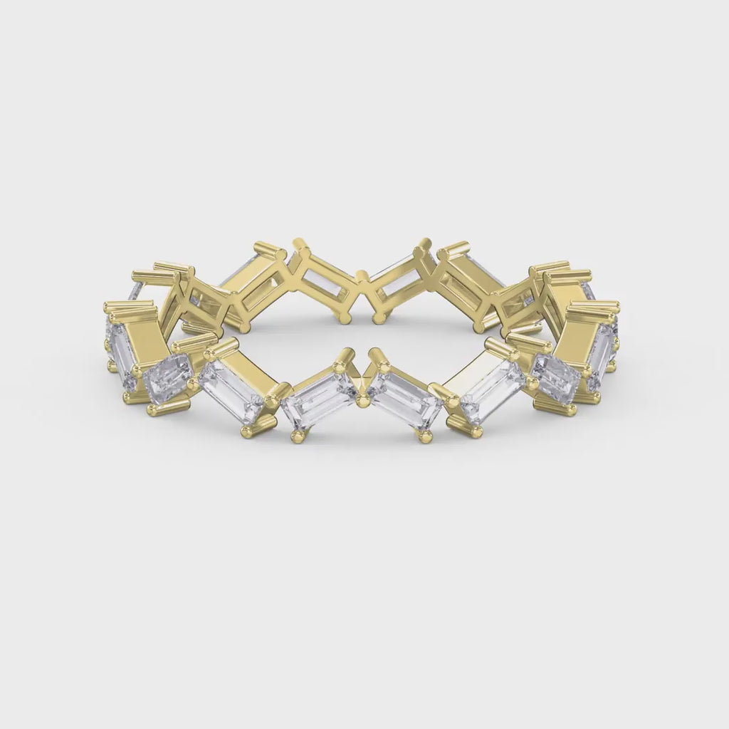Mordent Zig Zag Baguette Diamond Ring