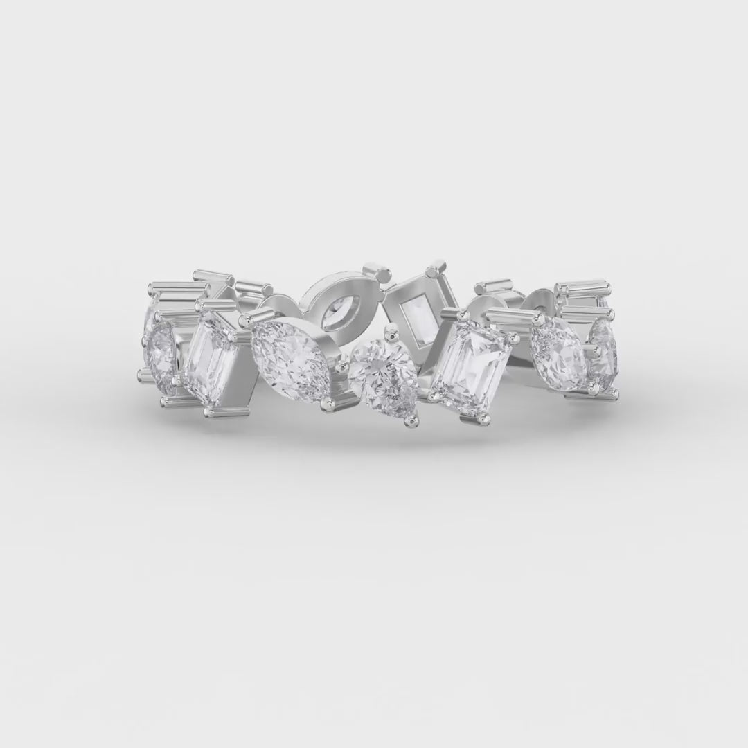 Contemporary Three Shape Diamond Ring