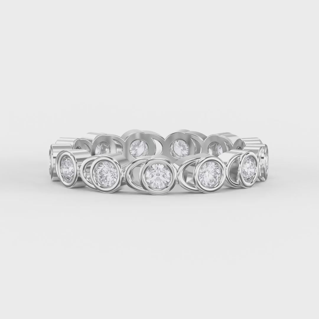 Bezel Setting Round Shape Diamond Ring
