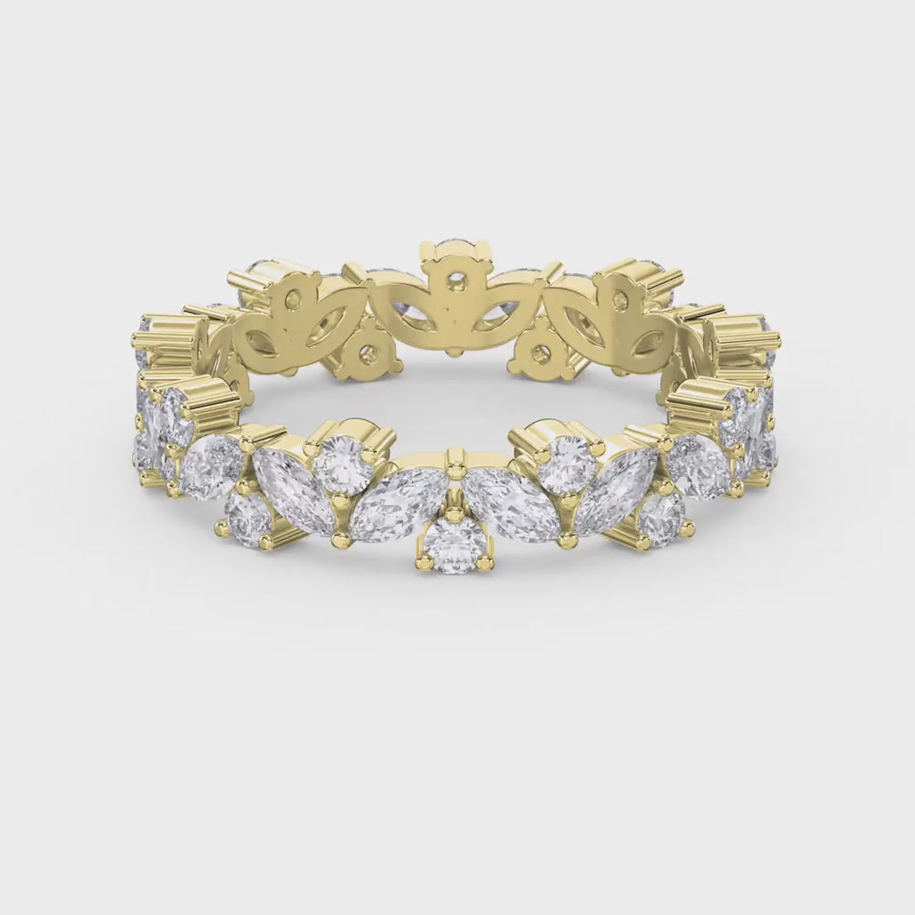 Cluster Design Round & Marquise Diamond Ring