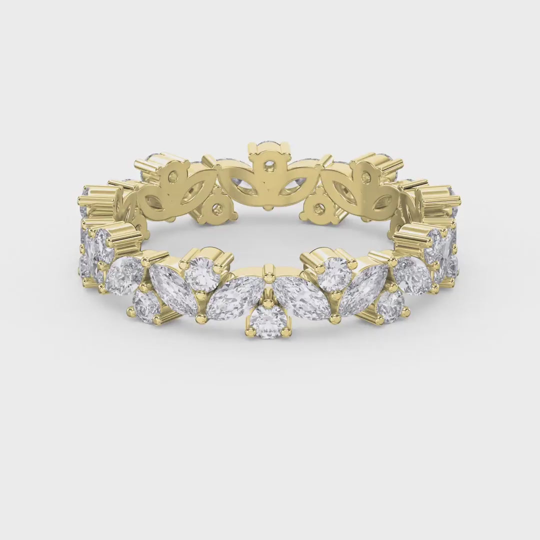 Cluster Design Round & Marquise Diamond Ring