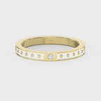 Minimalist Moon Motif Round Diamond Celestial Design Ring