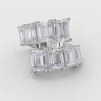 Emerald diamond Flow Bypass Fashion Ring
