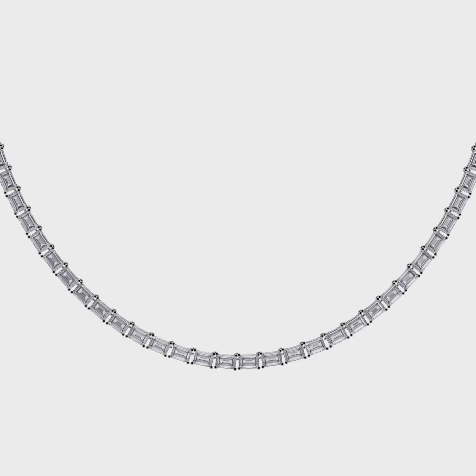 Elevate Elegance Emerald Cut Diamond Tennis Necklace