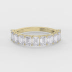 Emerald Shape Diamond Half Design Ring