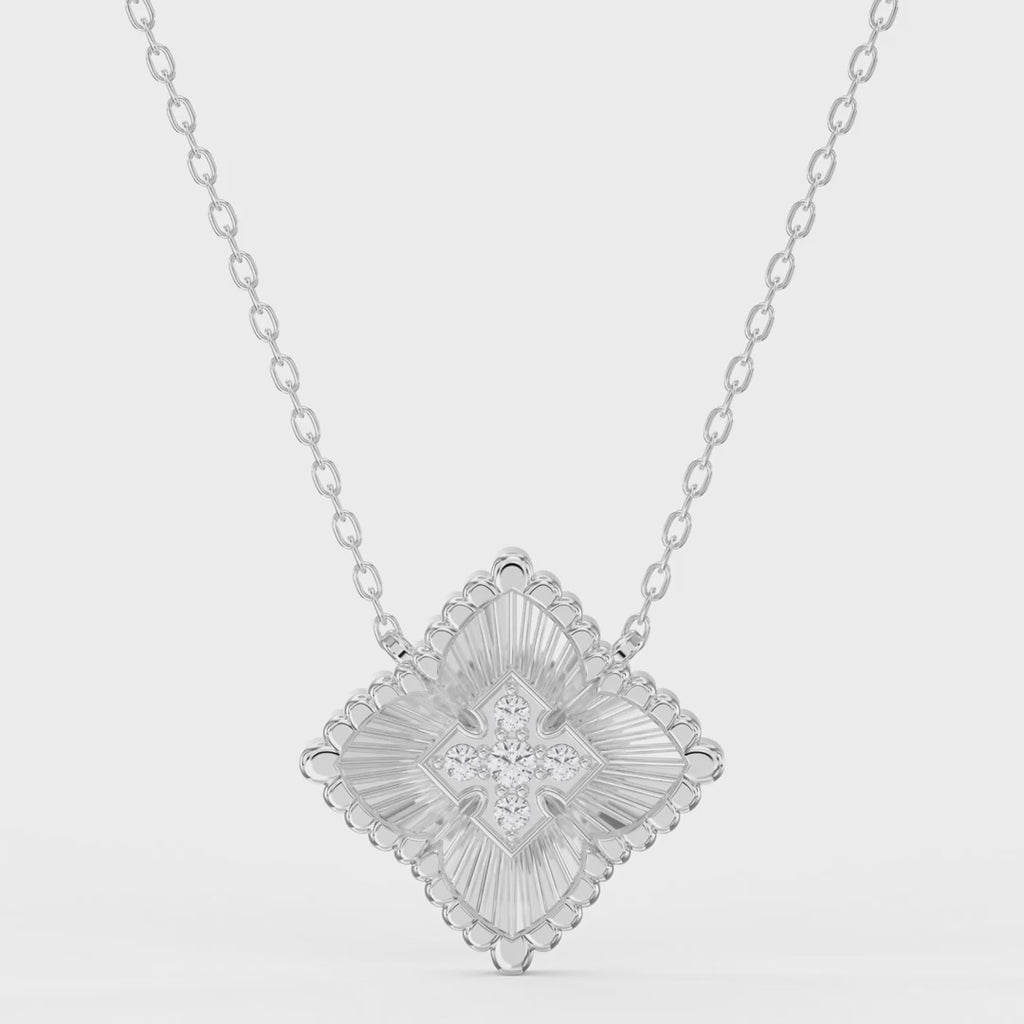 Round Diamond Celeste Floral Diamond Fashion Necklace 