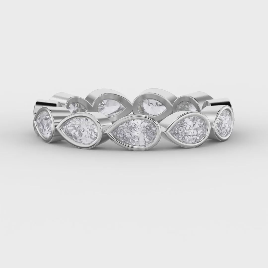 Bezel Set Pear Cut Diamond Ring