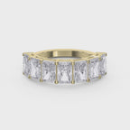 Luxury Radiant Cut Diamond Half Design Ring