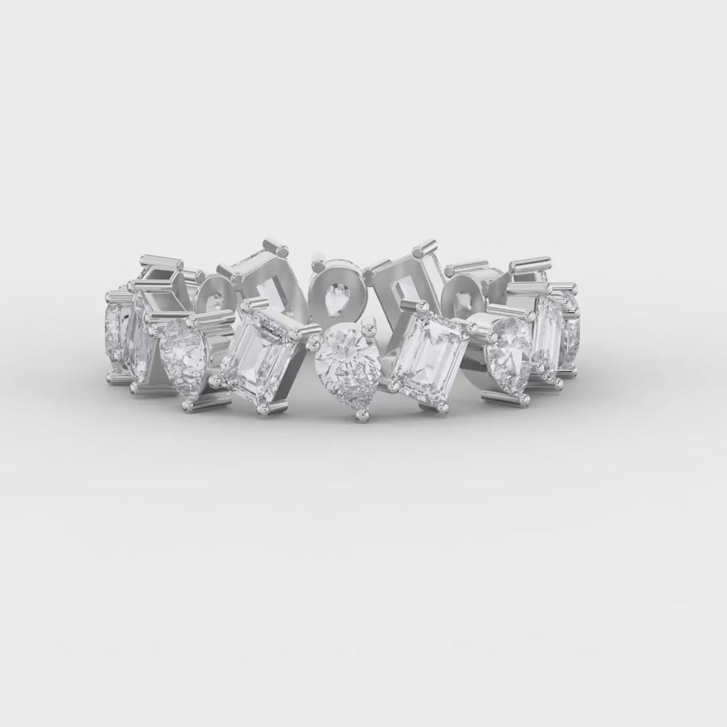 Two Shape Diamond Full Circle Ring