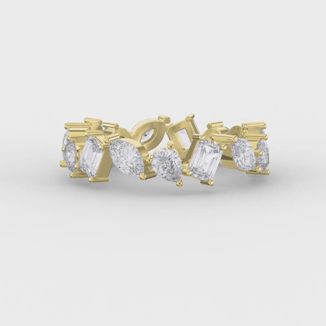 Contemporary Three Shape Diamond Ring
