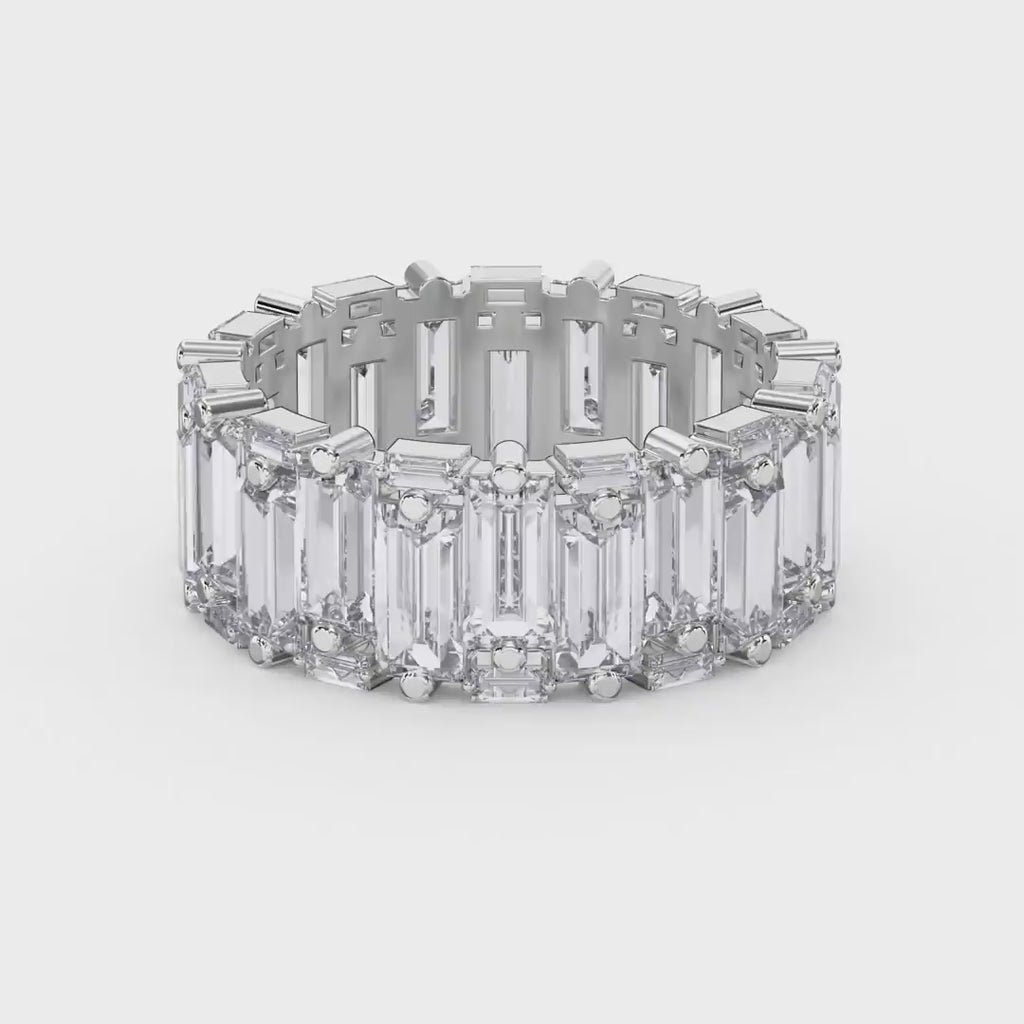 Luxury Wide Anniversary Baguette Diamond Ring