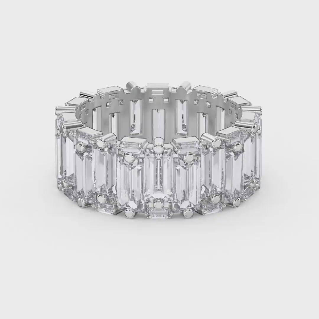 Luxury Wide Anniversary Baguette Diamond Ring