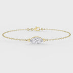 Elegant Marquise Diamond Solitaire Chain Bracelet