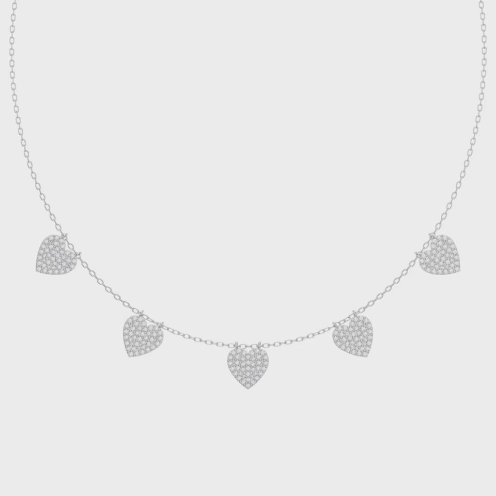 Five Hearts Dazzle Fashion Necklace