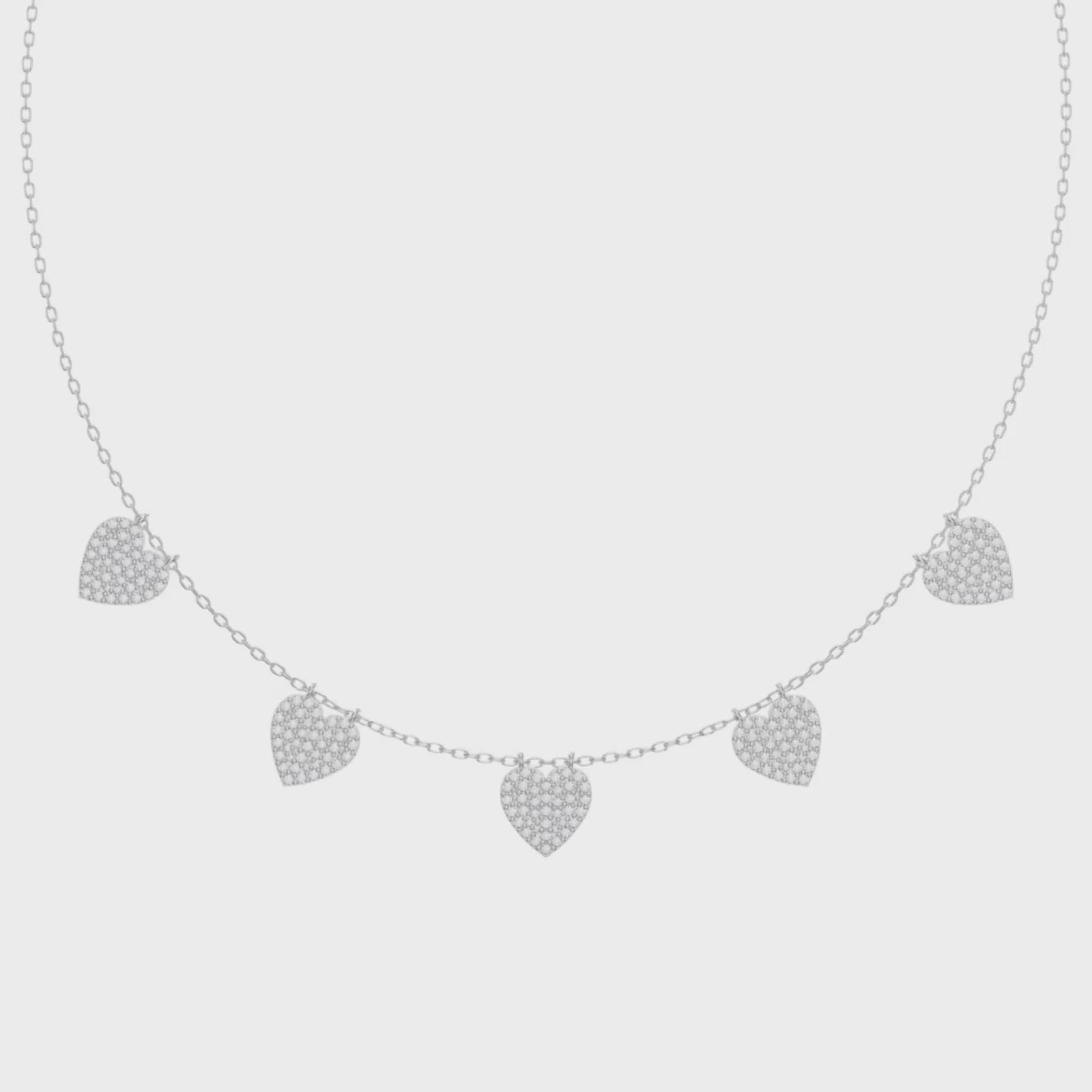 Five Hearts Dazzle Fashion Necklace