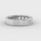 Channel Set Round Diamond Half Ring