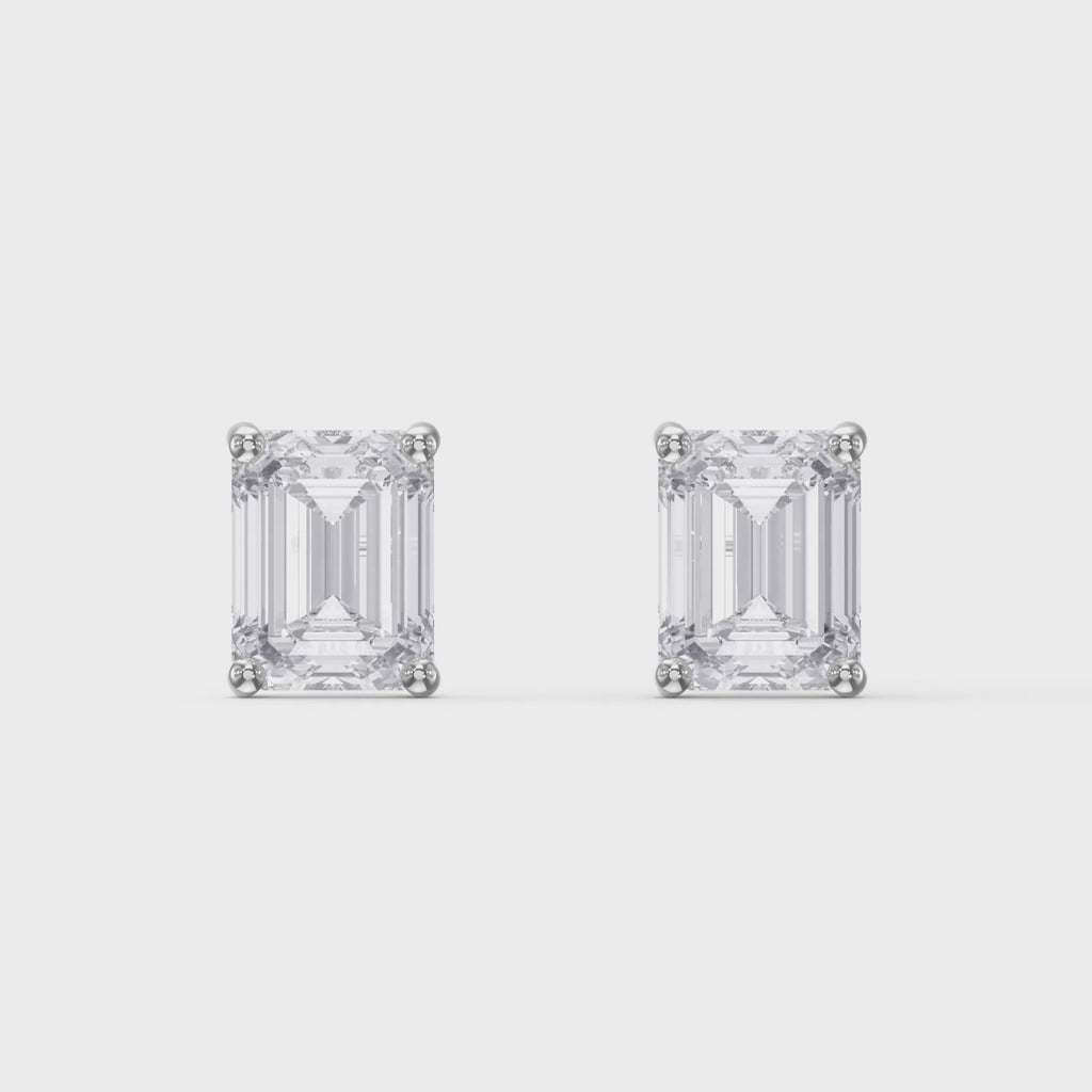 Emerald Diamond Earring Stud
