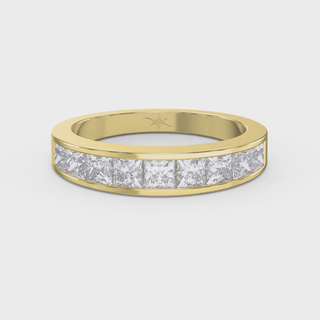 Princess Cut Channel Set Diamond  Band
