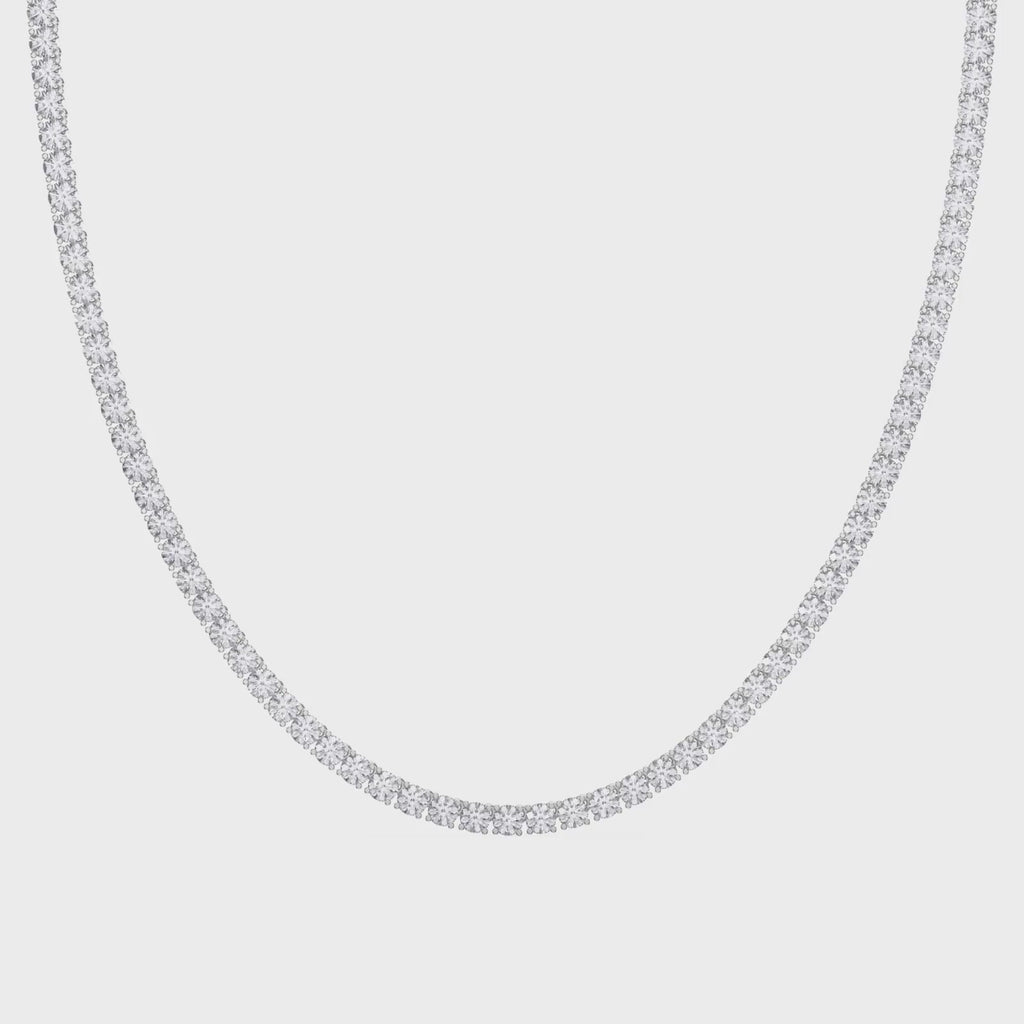 Round Brilliant Cut Diamond Tennis Necklace