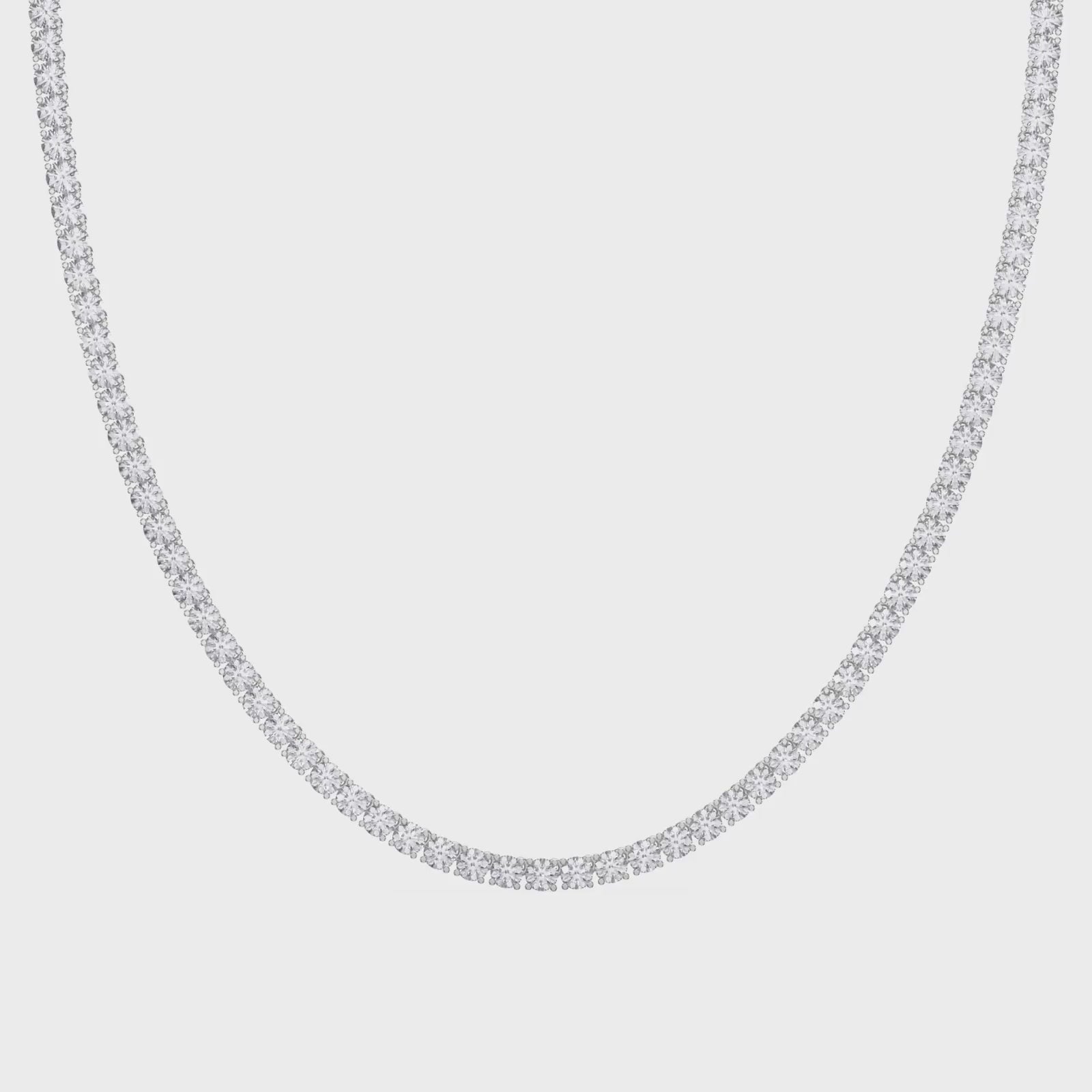 Round Brilliant Cut Diamond Tennis Necklace