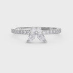 Elegant Floral Marquise and Round Diamond Ring