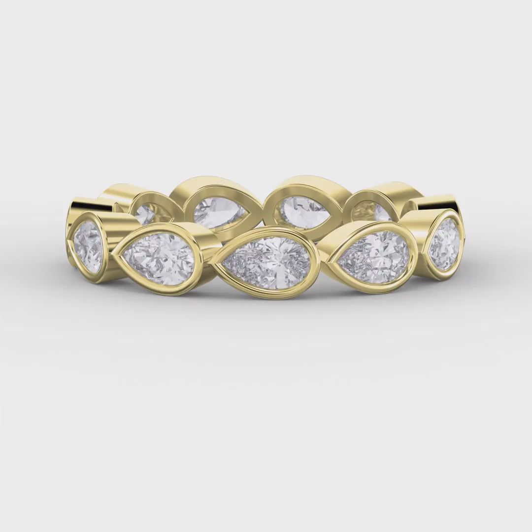 Bezel Set Pear Cut Diamond Ring