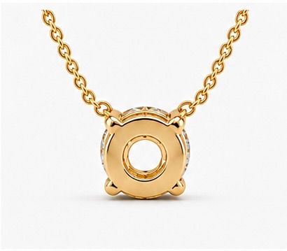 Round Diamond Solitaire Pendant Necklace